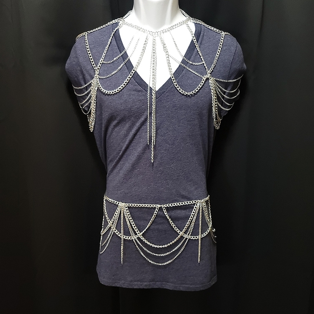 Silver Tone Body Chain